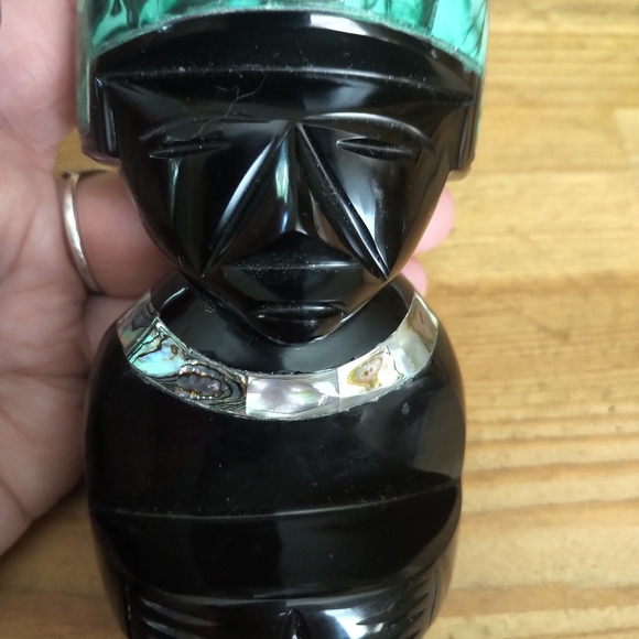 Onyx / obsidian (?) Mexican Aztec Mayan figurines (set of two) - Picture 8 of 10